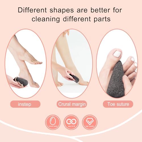SAMEBUTECO 3 Shapes Natural Volcanic Pumice Stone for Feet Pumice Cleaning Stone for Sole of The Foot,Edges of The Foot,Toe Seams,Foot Scrubber for Dead Skin Remover Deep Clean - Image 3
