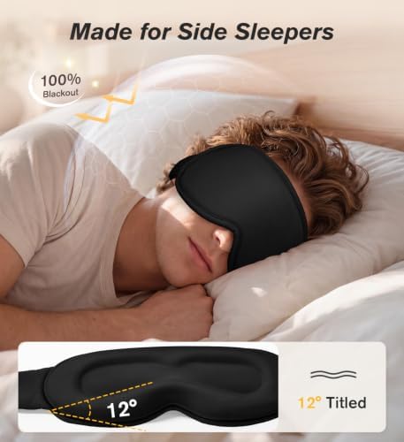 Modal Premium Sleep Mask for Men & Women - 100% Blackout Sleeping Eye Mask for Side Sleepers 3D Zero Pressure Lash Friendly Removable Cup Easy Wash Ultra Soft, Perfect for Sleep/Travel/Nap/Office - Image 6