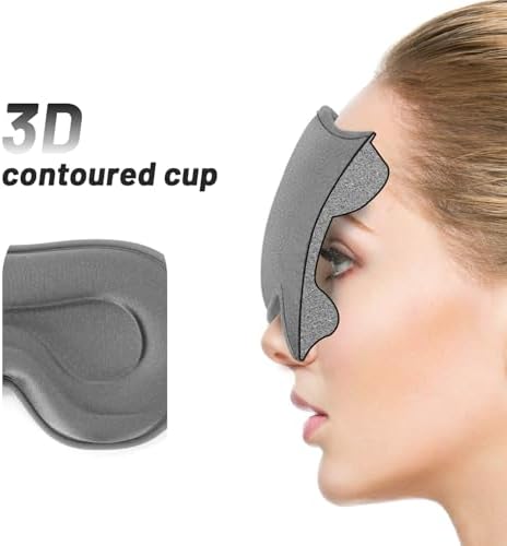 Sleep Mask for Men and Women, Lash Extensions 3D Eye Mask, Gray - Image 3