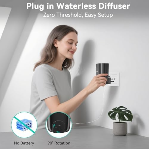 Waterless Diffuser, Plug in Diffuser for Essential Oils,Waterless Essential Oil Diffuser in Wall, Smart Bluetooth App Control, Up to 500 Sq.ft Coverage, Black - Image 6