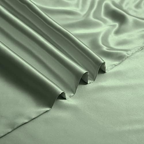 NSGZ Satin Duvet Cover for Weighted Blanket, 48x72, 8 Ties, Sage Green - Image 4