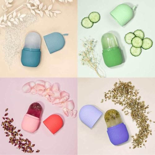 Ice Roller for Face, Ice Cube Facial Roller Massager, Reusable Silicone Face/Neck Ice Mold for Skin Care, Reduce Migraine Pain, De-Puff Eye Bags - Image 4