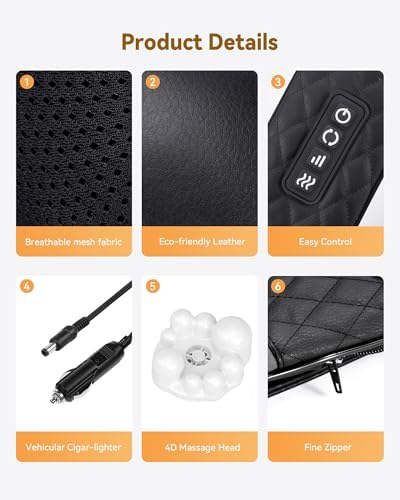 Neck Massager with Heat, Neck Massager for Pain Relief Deep Tissue, 4D Deep Tissue Kneading Massage for Back Leg, Full Body Muscle Pain Relief, Ergonomic Design, Ideal Gift for Women Men, Not Cordless - Image 6