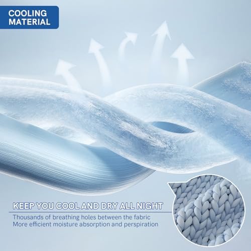 YnM Cooling Chunky Throw Blanket, Medium-Weight, Hand Knitted, Skin Friendly, Ventilated and Breathable, Machine Washable, Home Décor Piece for Couch, Sofa and Bed (Azure Blue, 50x70 Inch) - Image 4