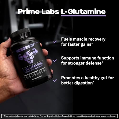Prime Labs L-Glutamine Capsules 600 Mg for Men & Women - Image 2