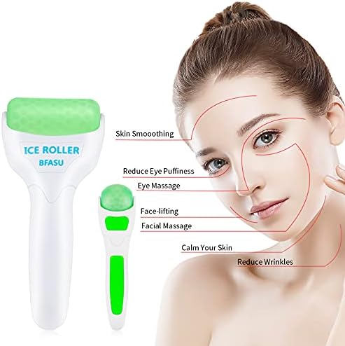 Ice Roller, Face Roller 2 PCS, Massage Tools with Mini Roller for Eye, Face and Body, Relax and Alleviate Puffiness Fine Lines Minor Pain (Green) - Image 2