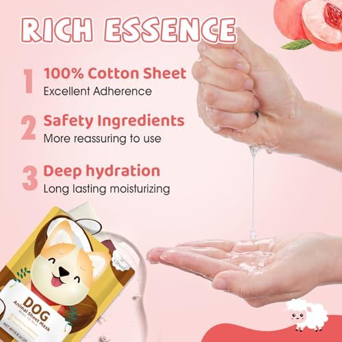 28 Pack Animal Collagen Face Masks for Girls, Bulk Hydrating Face Mask - Image 5