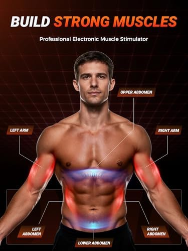 EMS Muscle Stimulator – Rechargeable Abs, Arms & Legs 3-Piece Set Trainer for Core Strength, Muscle Toning, and Workout Recovery – Wireless Body Stimulator for Men Women, Black - Image 5