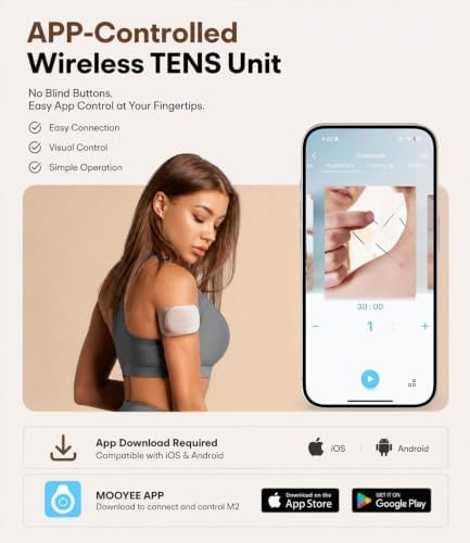 Wireless TENS Unit, App-Controlled TENS Machine with 18 Massage-Inspired Modes, Deep Tissue EMS Muscle Stimulator for Pain Relief, Soreness, Recovery, Back, Neck, Shoulders, Arms & Legs - Image 2