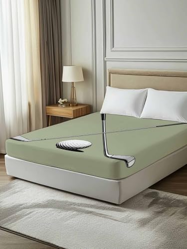 Queen Flat Sheet Golf Ball Club Flat Sheets Only Soft Breathable Microfiber Bedding Top Sheets Luxury Hotel Quality Game Sports Sage Green Queen Bed Sheet for All Season Bedroom Dorm Home Decor - Image 7