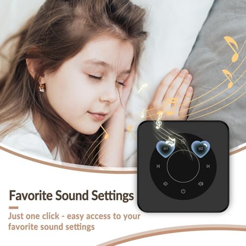 White Noise Sound Machine, Noise Machine for 20 Soothing Sounds, 2 Customizable Shortcut Buttons, Timer, Memory Function, USB-A Cable Included (Battery&Adapter NOT Included)for Baby, Kids&Adult(Black) - Image 5