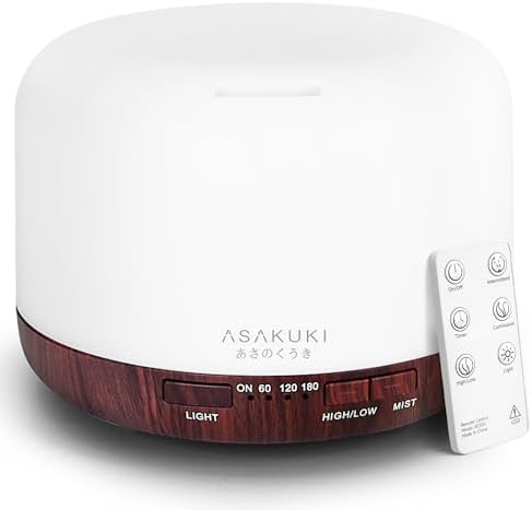 ASAKUKI Essential Oil Diffuser for Home, 500ML Aromatherapy Humidifier by ASAKUKI