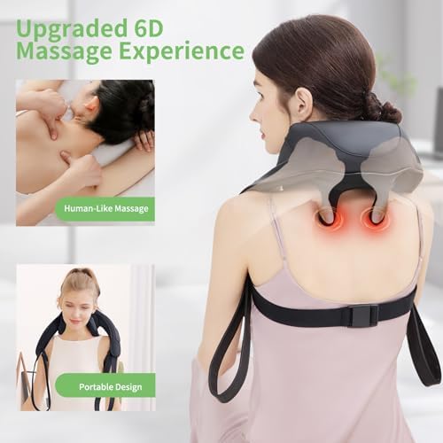 MASGRE Shiatsu Neck and Shoulder Massager, Cordless Back Massager with Heat - Image 4