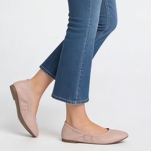 LM Women's Ballet Flats Round Toe Slip On Flats Shoes Casual Dress Shoes Foldable Portable Travel Ballet Flat - Image 6