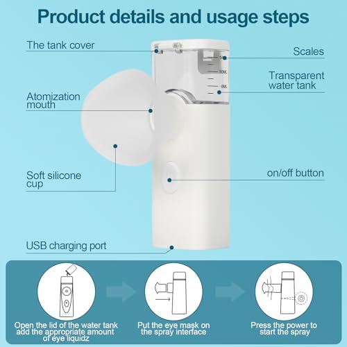 OTBK Portable Eye & Face Moisturizer, USB Rechargeable Nano Mist Spray - Image 4