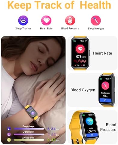 Amzhero Health Fitness Tracker with 24/7 Heart Rate, Blood Oxygen, Blood Pressure, Sleep Tracker, 5ATM Waterproof Activity Trackers with Step Tracker, Pedometer (S & L Bands Included) - Image 4