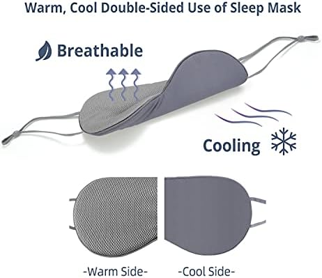 Sleeping Mask 2 Pack, Warm, Cool Double-Sided Use of Sleep Mask, Super Soft Blindfold with Adjustable Strap, Block Out Light, Comfort Sleep Eye Mask for Travel Meditation Nap - Image 2
