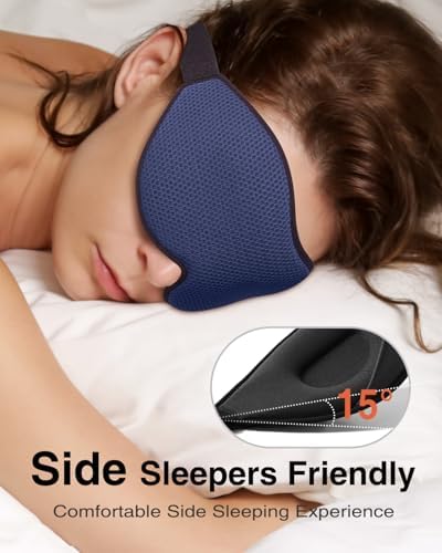 MABAO Sleep Mask for Side Sleeper, Eye Mask for Sleeping Women Men, Blue - Image 2