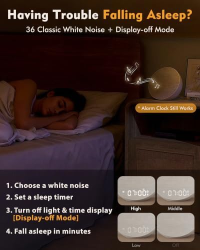 Sunrise Alarm Clock with Sound Machine, Bluetooth Speaker, Remote, Putty - Image 4