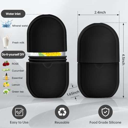 Ice Roller for Face and Eye, Ice Face Roller, Ice Roller Skin Care Tools Gifts for Women , Preppy Cute Silicone Ice Mold Stuff for Beauty(Black) - Image 3