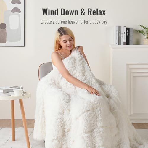 Uttermara Shaggy Weighted Blanket for Adults Twin Size, 15lbs 48"x72" - Image 4