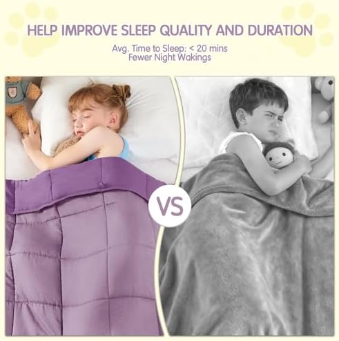 yescool Purple Weighted Blanket 5 Pounds Cooling Weighted Lap Blanket, Heavy Blanket for Sleeping, Weighted Throw Blanket Gifts for 40-60lbs, 36"x48" - Image 2