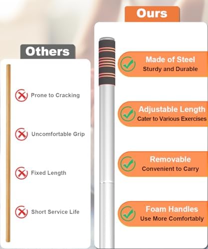 Queension 5ft Yoga Stick Adjustable Stretching Bar for Mobility & Balance - Image 4