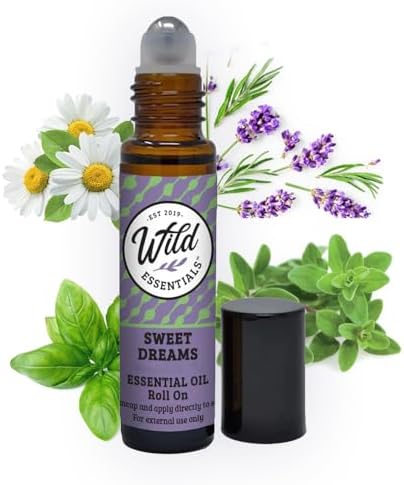 Wild Essentials Sweet Dreams Essential Oil Roll On, 10ml for Sleep, Restless Legs, Made with 100% Pure, Premium Grade Essential Oils and Organic Jojoba Oil, Ready to Use, Moisturizer, All Natural by WildEssentials