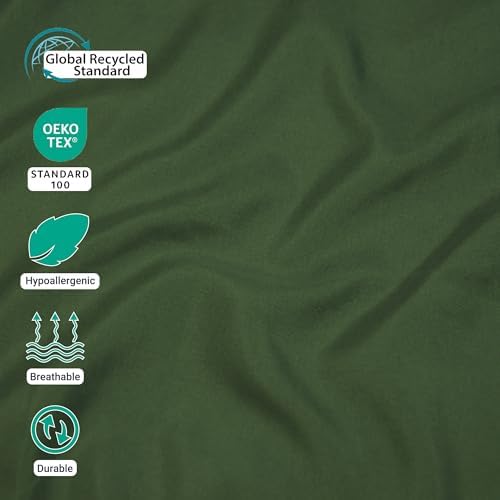ZPECC King Flat Sheet Only 6 Pack, Durable Olive Green Top Bed Sheets Hypoallergenic Soft Brushed Microfiber Color-Coded Label, 105"x102" - Image 4