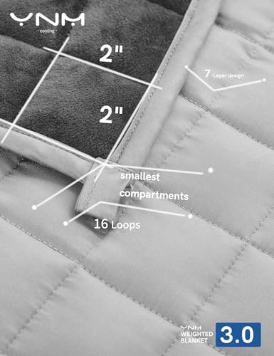 YnM Cooling Weighted Blanket for Adults, Cooling & Cozy Velvet Dual-Sided, 15lbs Heavy Bed Throw for One Person of 140lbs, Four Seasons Use (60x80 Inches, Queen Bed, Dark/Light Grey) - Image 4