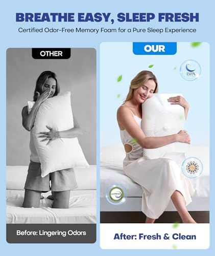 Sleep Doctor Approved Cervical Neck Pillow for Sleeping, Ergonomic Contour Side Sleeper Pillows for Adults, Cooling Orthopedic Pillow for Pain Relief Support, Memory Foam Pillows Back Stomach Sleepers - Image 6
