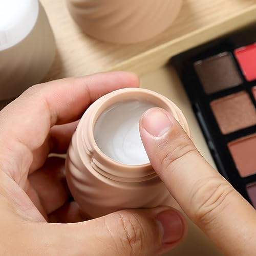 Gemice Silicone Cream Jars TSA Approved Travel Size Containers with Clear Bag, Leak-proof Travel Accessories with Lid for Cosmetic Face Body Hand Cream (4 Pack) - Image 4