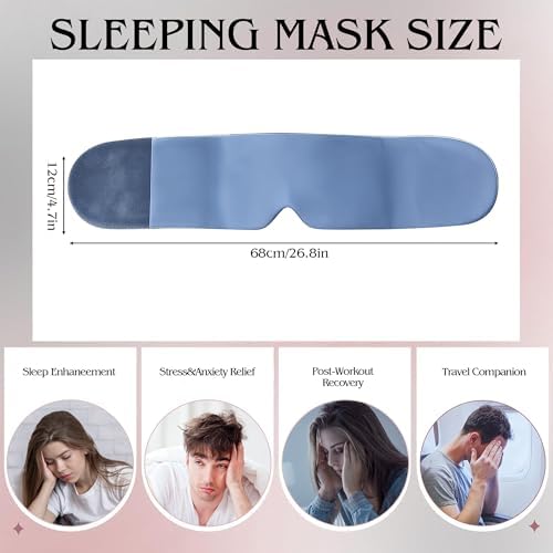 Weighted Sleep Mask for Side Sleepers, 100% Blackout Eye Mask for Sleeping with Adjustable Strap, Dual-Sided Cooling Silk & Warm Cotton Blindfold, Zero Pressure Eye Cover for Travel, Nap & Yoga - Image 2