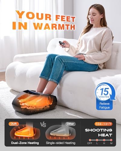 KINGJOY Foot Massager with Heat for Neuropathy and Plantar Fasciitis Relief - Image 3