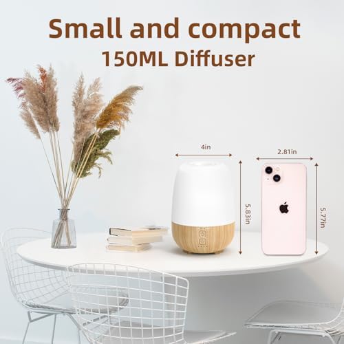 SEEDSEEL 150ML Cordless Essential Oil Diffuser, Built-in 6000mAH Rechargeable Battery, 7-Hour Runtime, 7 LED Color Changing Lights, Portable Aromatherapy Diffuser for Home,Office,Outdoor - Image 4