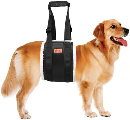 Adjustable Dog Lift Harness, Dog Sling for Large Dogs Lift Support and Rehab Harness for Weak Rear Legs, Soft Hind Leg Support Helps Senior, Injured,Disabled and After ACL Surgery Dogs(Black,X-Large) by PICKFORLIFE