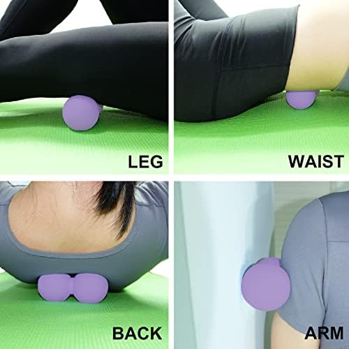 Hard Peanut Massage Ball, Double Lacrosse Massage Ball. Deep Tissue Massager Mobility Roller for Physical Therapy Myofascial Release Trigger Point Muscle Relax Pain Relief Acupressure (Purple) - Image 5