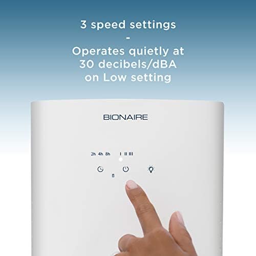Bionaire True HEPA 360° Air Purifier for Medium Rooms, Air Filter for Allergens, Pets, and Dust with Quiet Setting and Night Light, 3 Speeds, White - Image 4