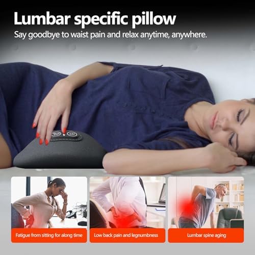 Back Massager for Sciatica Pain Relief, 3-in-1 Lumbar Support Device with Traction & Heat, Lower Back Pain Relief, Neck and Back Massage Pillow - Image 2