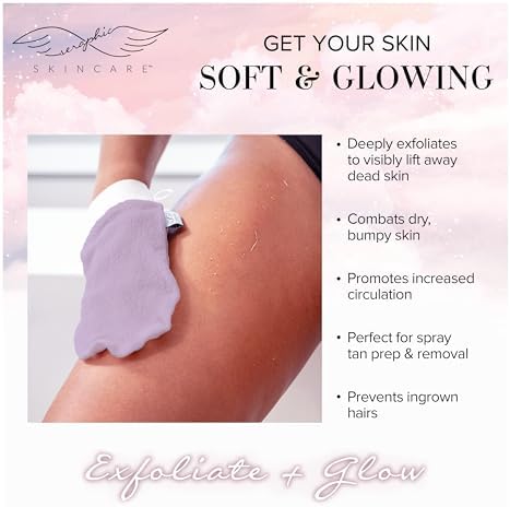 Lavender Premium Body Exfoliating Mitt 1pc, Korean Washcloth & Scrub Glove - Image 5