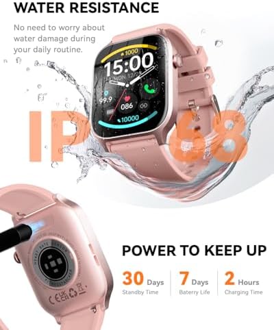 Smart Watches for Women Men, Fitness Tracker Watch with 110 Sports Modes, Step Counter/Sleep Monitor/Pedometer, IP68 Waterproof, Bluetooth Call & Music Control Smartwatch for iPhone/Android - Image 6