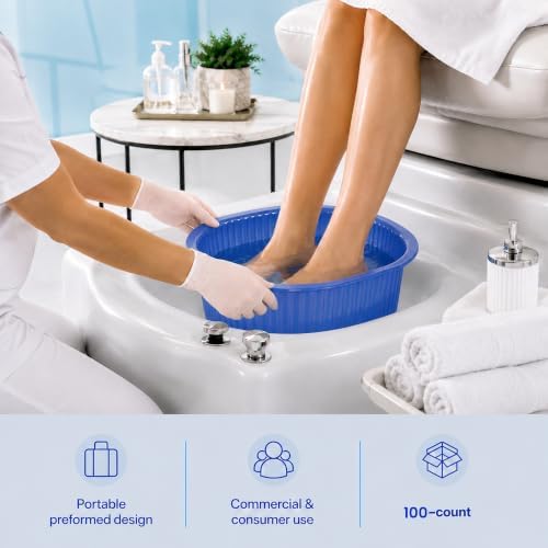 ForPro Professional Collection Universal Pedi Bath Liners, 50% THICKER, Fit Footsie Bath, Disposable Pedicure Tub Liners for Foot Spa Basins, Blue, 100-Count - Image 7