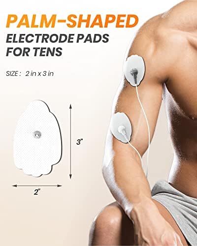 20-Pack TENS Unit Replacement Pads, Long-Lasting Snap Electrodes for 50 Times of Use per Pad, Latex-Free TENS Pads Set Compatible with TENS EMS Devices Using 3.5mm Button Lead Wires - Image 6