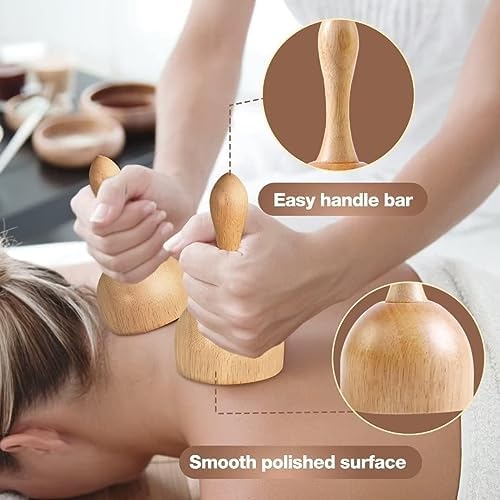 10-in-1 Wood Therapy Massage Tools Gua Sha Wooden Massager for Body Shaping Massage Tool Set Wood Therapy Tools for Relieving Muscle Pain Body Lymphatic Drainage Massager Anti-Cellulite - Image 3