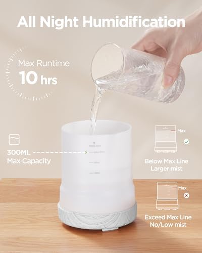 InnoGear 300ml Essential Oil Diffuser for Home Scent Humidifier, White - Image 3