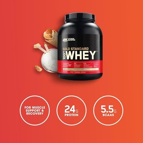 Optimum Nutrition Gold Standard 100% Whey Protein Powder, Vanilla Ice Cream, 5 Pound (Packaging May Vary) (Pack of 4) - Image 3