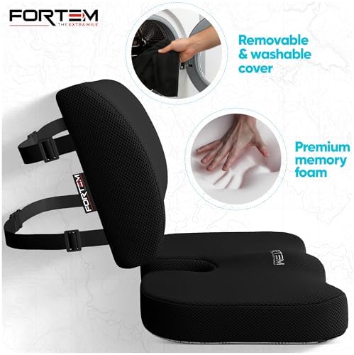 FORTEM Seat Cushion & Lumbar Support for Office Chair, Wheelchair, Car - Image 3