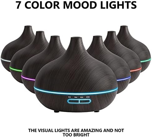 Diffusers for Essential Oils Large Room, 550ml Essential Oil Diffusers with Remote Control, Ultrasonic Oil Diffuser with Timer, 7 Colors Light for Bedroom - Image 5