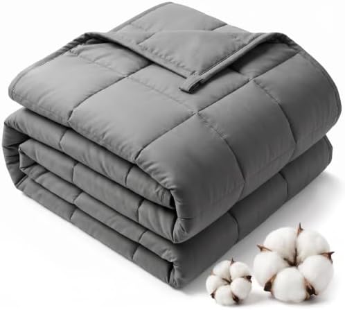 Smart Queen Weighted Blanket for Adults(60"x80",15lbs, Grey) Queen Size Soft Cooling Heavy Blanket for Sleeping, Breathable Blanket with Glass Beads Perfect for 140-160 lbs,All Season,Machine Washable by SmartQueen