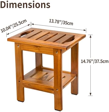 VaeFae Teak Shower Bench, Small Bench - Image 3